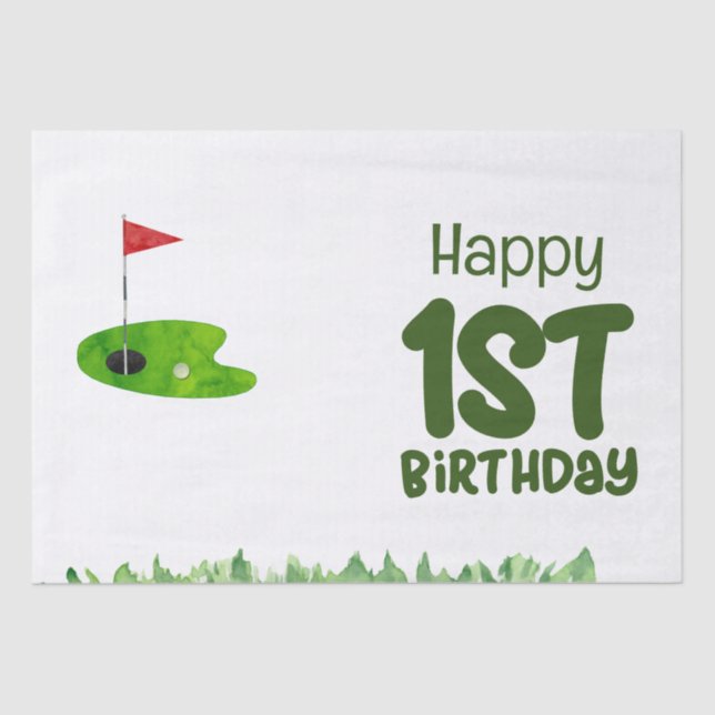 Papel De Seda Golfe de primeiro aniversario de um ano (Frente )