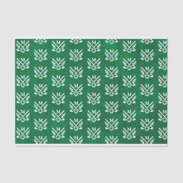 Papel De Seda Golfe do Monograma Personalizado (Frente )