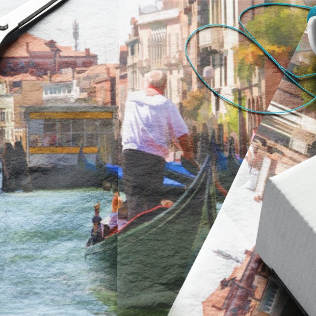 Papel De Seda Gondoleiro Em Veneza Itália (Criador carregado)