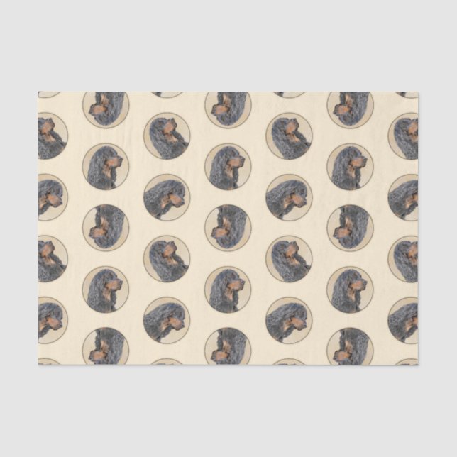 Papel De Seda Gordon Setter Pintando a Arte Original de Cachorro (Frente )
