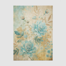 Papel De Seda Gorgeous Blue Peonies on Distressed Background