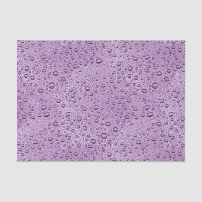 Papel De Seda Gotas de água púrpura (Frente )