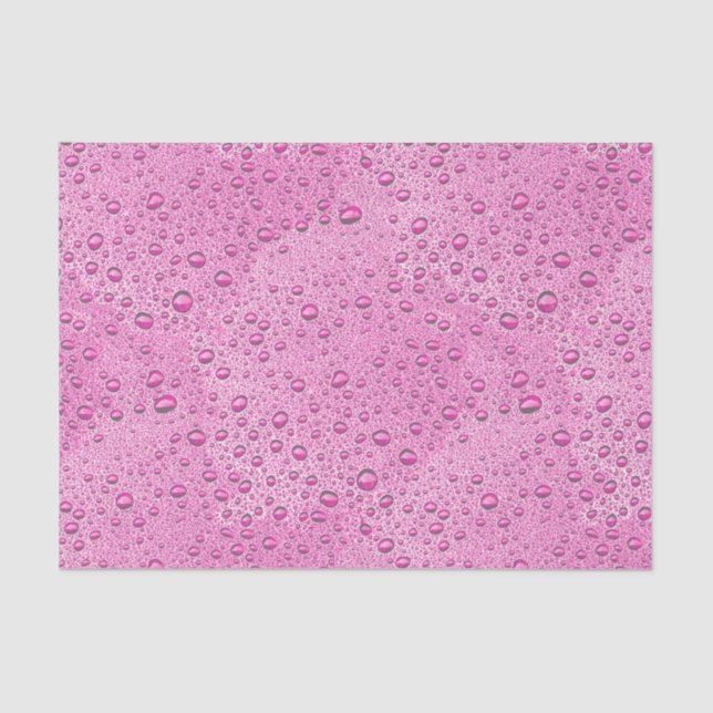 Papel De Seda Gotas de água rosa quente (Frente )