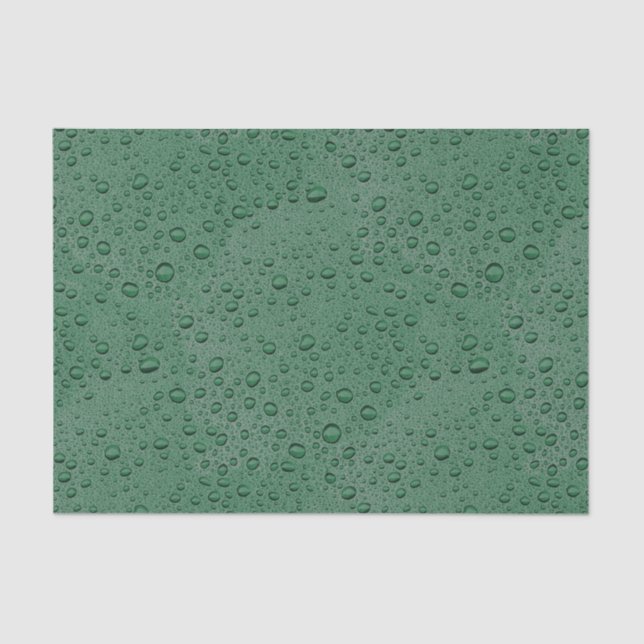 Papel De Seda Gotas de água verde (Frente )