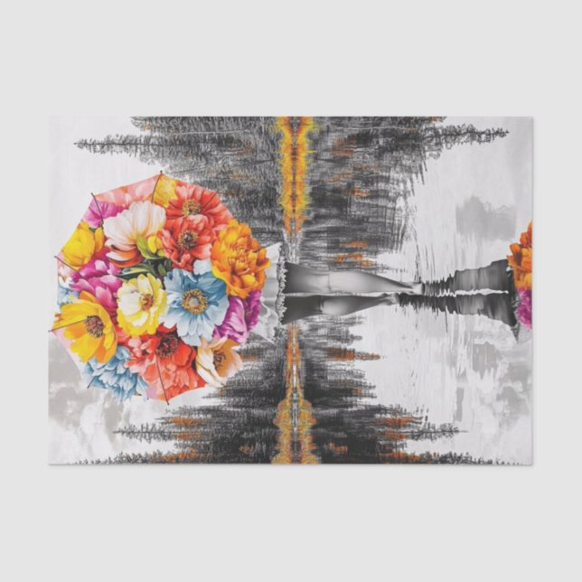 Papel De Seda Gotas de Rainha Flores7 (Frente )