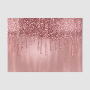 Papel De Seda Gotejando em Brilho Dourado Rosa Gotejamento Cor-d