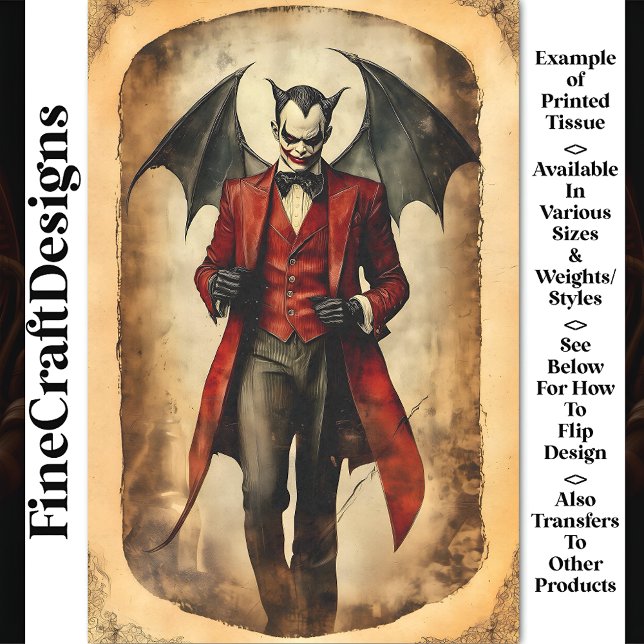 Papel De Seda Goth Diabo Vampiro Sinistro Maquiagem BB3 Decoupag (Criador carregado)