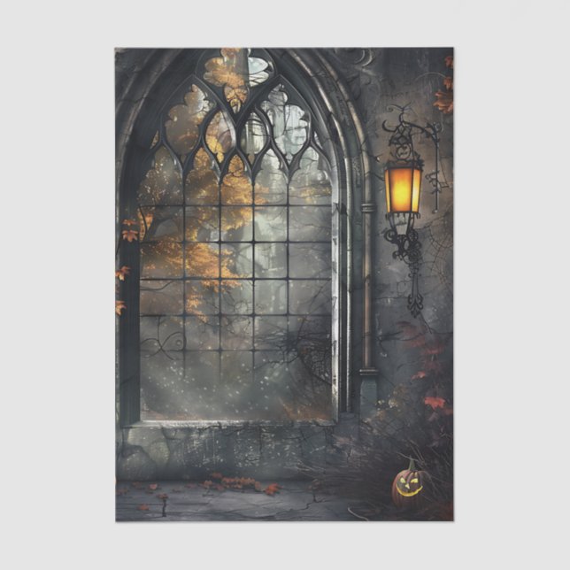 Papel De Seda Gothic Arched Window by lamplight Decoupage (Frente )