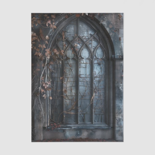 Papel De Seda Gothic Arched Window trailing ivy Decoupage (Frente )