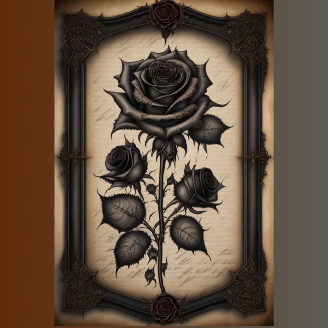 Papel De Seda Gothic Black Flower Decoupage paper (Criador carregado)
