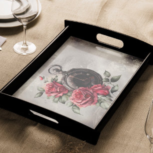 Papel De Seda Gothic Boudoir Antiguidade da Rosa vermelha de b