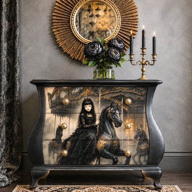 Papel De Seda Gothic Carousel Girl Tissue Decoupage Paper (Criador carregado)