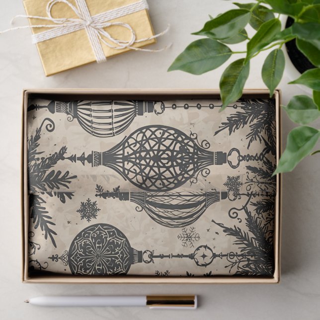 Papel De Seda Gothic Christmas Tissue Paper Decoupage  (Presente)