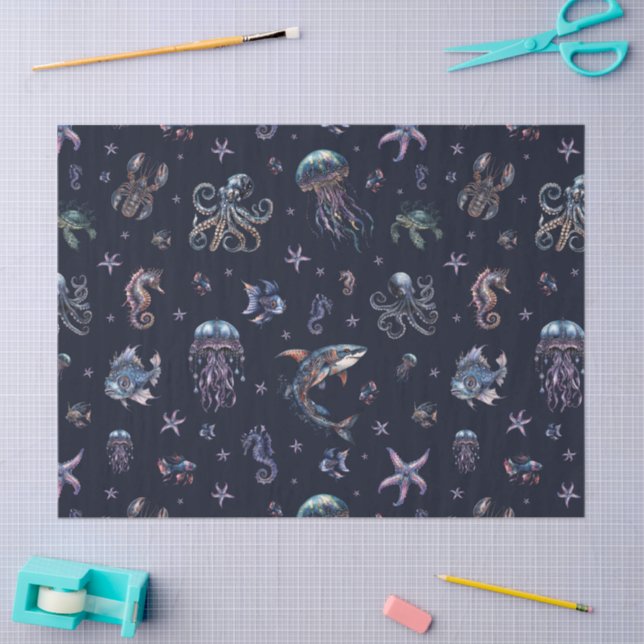Papel De Seda Gothic Dark Underwater World (Arte )