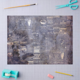 Papel De Seda Gothic Grunge Indigo