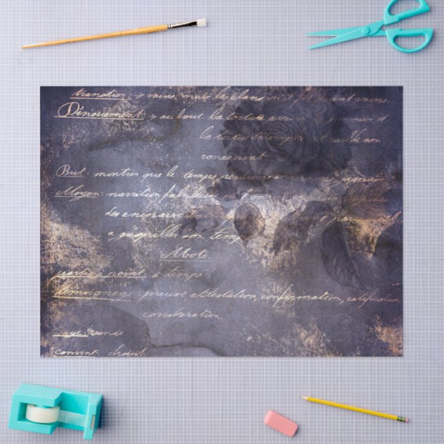 Papel De Seda Gothic Grunge Indigo  (Arte )