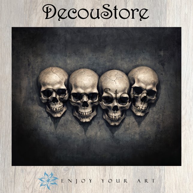 Papel De Seda Gothic Skulls Collection Decoupage (Criador carregado)