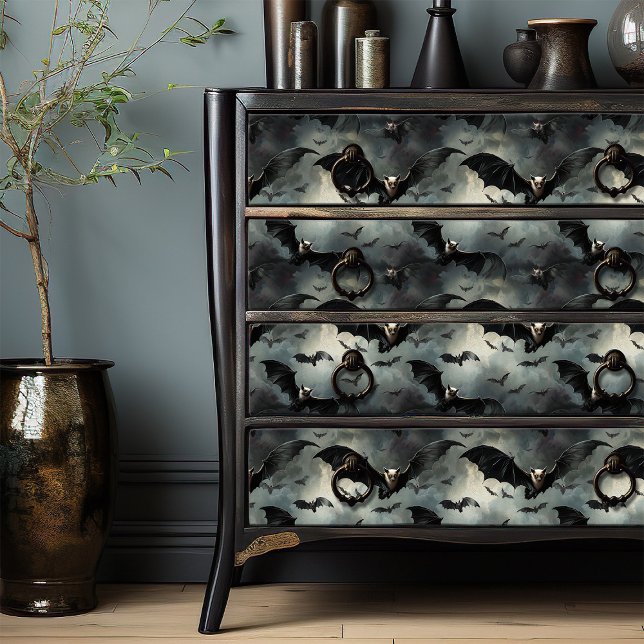 Papel De Seda Gótica Bats Halloween | Dissociação de Casamento G (Criador carregado)