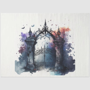 Papel De Seda Gótica Cemetery Gate Series Design 5
