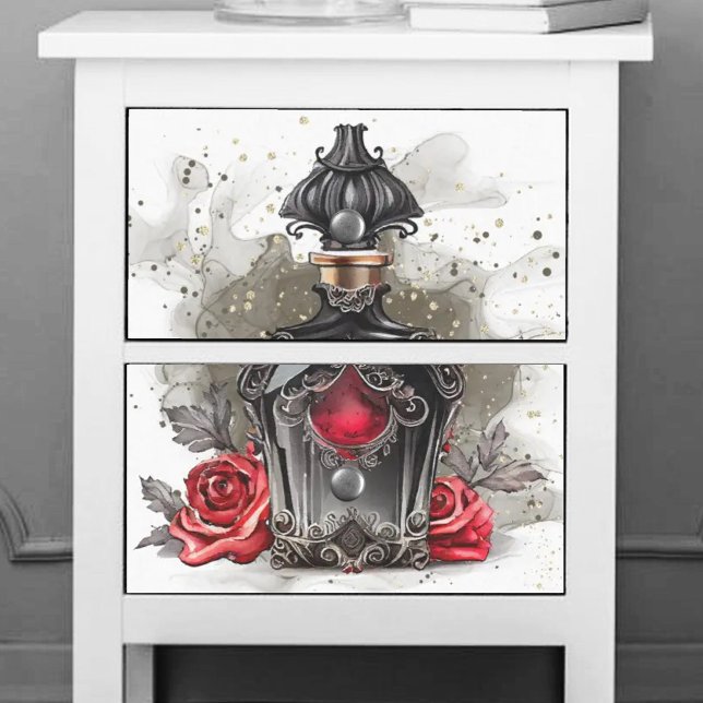 Papel De Seda Gótica Frasco de Perfume Vitoriano de Moda Vitoria (Criador carregado)