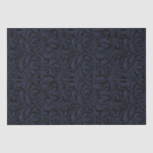 Papel De Seda Gótica Jacquard Swirls Decoupage - Azul Dusky