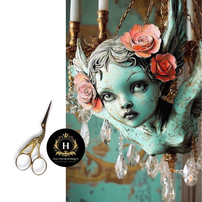 Papel De Seda Gótica Whimsic Gargoyle Fada Descamação Floral (Criador carregado)