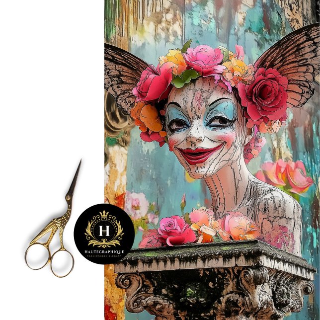 Papel De Seda Gótica Whimsic Paris Gargoyle Artesanato Floral (Criador carregado)