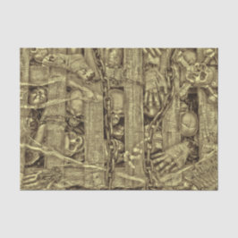 Papel de seda gótico de Halloween em tons sépia vi