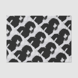 Papel De Seda Gótico Deusa Retrato Original Arte Preta Branca