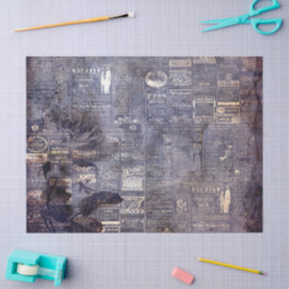 Papel De Seda Gótico Grunge Índigo