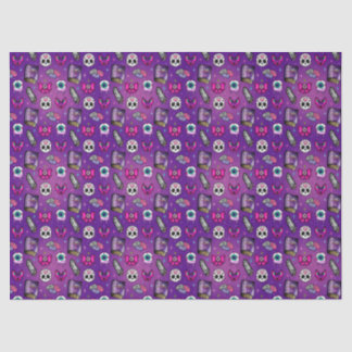 Papel De Seda Gótico Pastel - Testemunha - Halloween Roxo