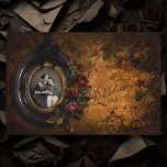 Papel De Seda Gótico Vintage em Lembrança Ephemera Halloween<br><div class="desc">Elementos de dissociação de granulometria variável com rosas de borda-marreta,  mãe vitoriana e retrato do filho em forma oval,  com fita preta e arco sobre fundo de ouro verde e verde floral com roteiro "Lembrança". Adequado para projetos de dissociação ou de artesanato.</div>
