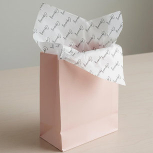 Papel De Seda Gracias minimamente Black White script Custom Busi