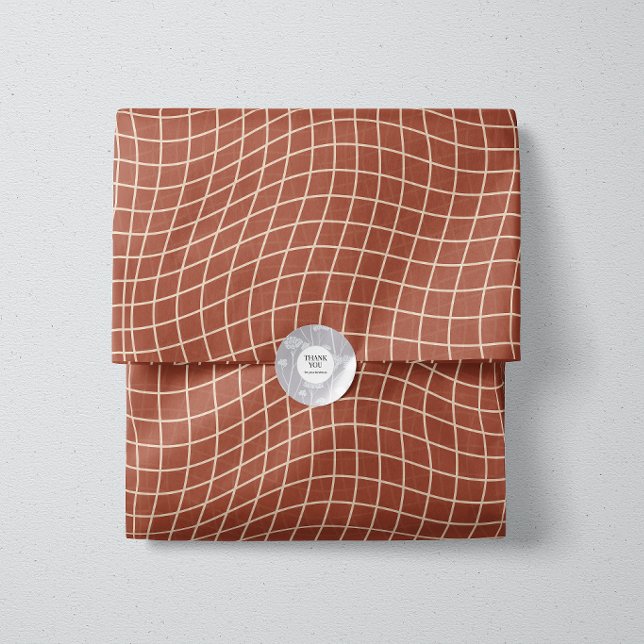 Papel De Seda Grade Distorcida Moderna | Geométrico Fluido Minim (Criador carregado)