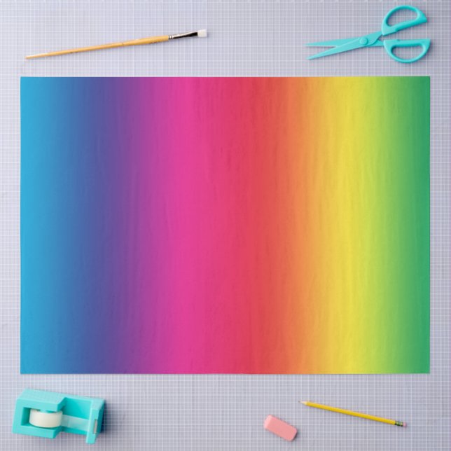 Papel De Seda Gradiente de Arco-íris Colorido (Arte )