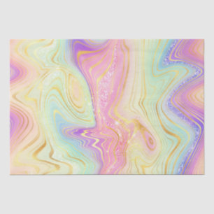 Papel De Seda Gradiente de Arco-Íris Iridescente e Estratos de F