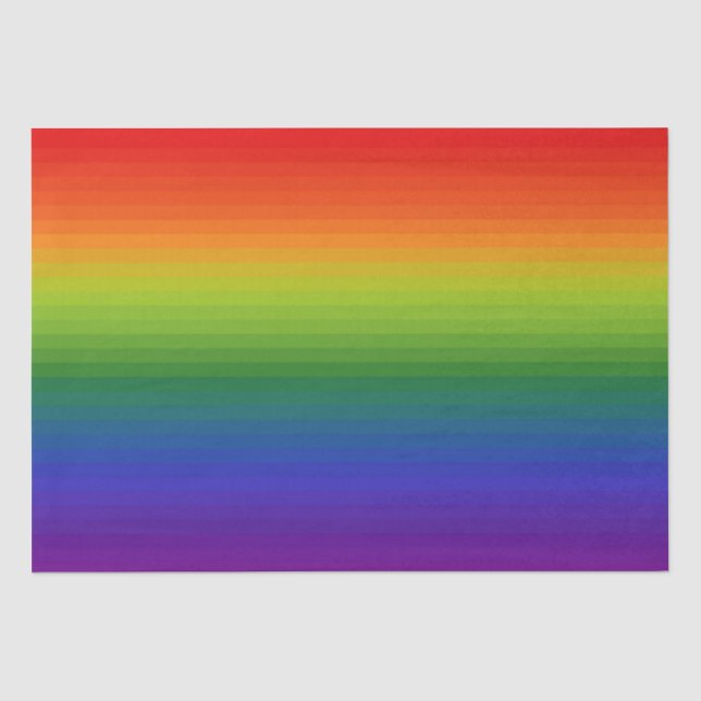 Papel De Seda Gradiente de Arco-íris Listrado (Frente )