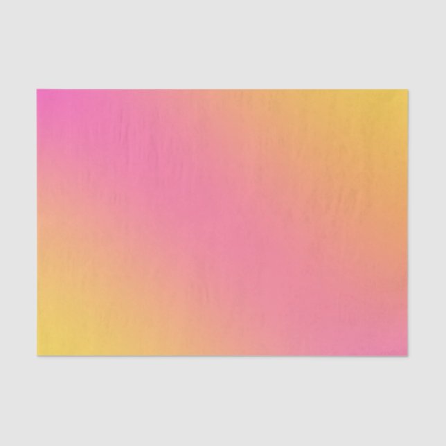 Papel De Seda Gradiente de Ombre Chic Amarelo-Rosa-Tropical Bril (Frente )
