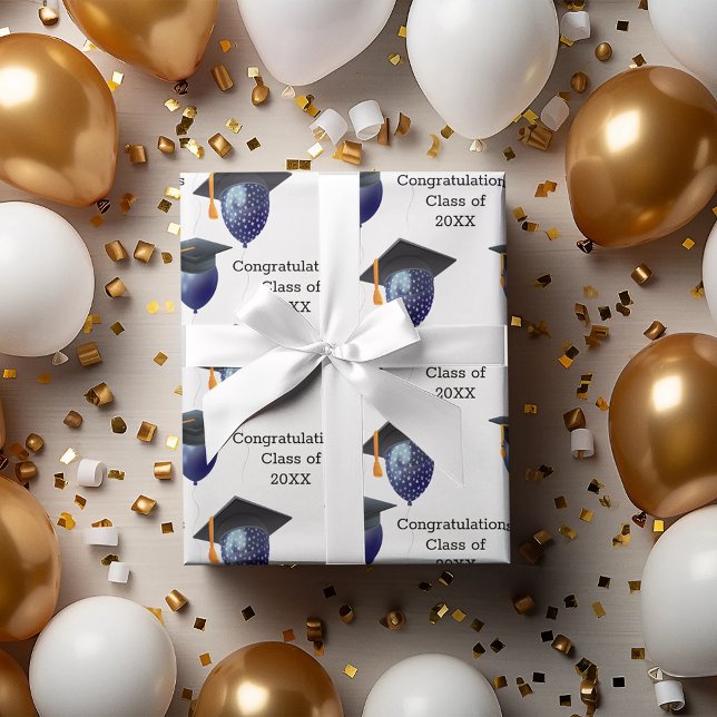 Papel De Seda Graduação: Bordo Mortarboard e Balões (Criador carregado)