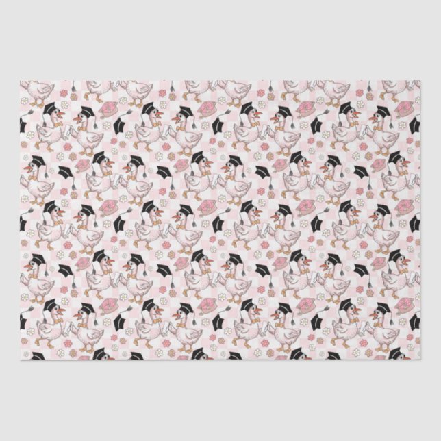 Papel De Seda Graduação de Ganso Funny Groovy Floral (Frente )