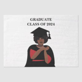 Papel De Seda Graduação Personalizada de Mulher Sorridente