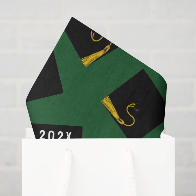 Papel De Seda Graduação Verde 2026 (Sacola de presentes)