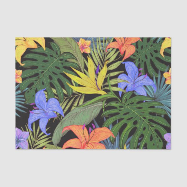 Papel De Seda Gráfico da Flor Tropical Hawaii Aloha (Frente )