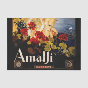 Papel De Seda Gráfico de Arte do Poster de viagens Amalfi Itália