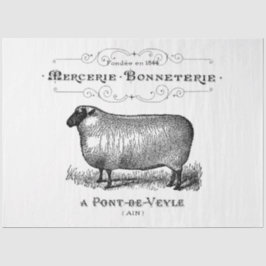 Papel De Seda Gráfico Vintage French Sheep