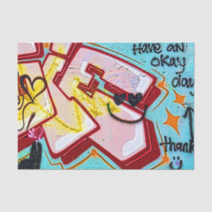 Papel De Seda Grafite Blue Pink Urban Street Wall Art