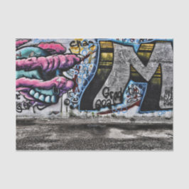 Papel De Seda Grafite Pink Urban Street Brick Wall Art