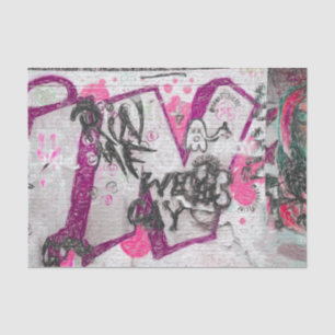Papel De Seda Grafite Purple White Street Brick Wall Art