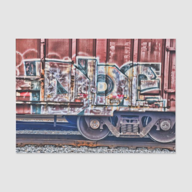 Papel De Seda Grafite Train Grunge Urban Street Art (Frente )