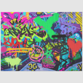 Papel De Seda Grafite Wall Urban Vibrant Decoupage Paper